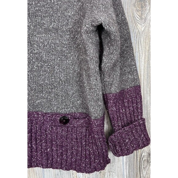 River Road Sweater Womens L Lambs Wool Brown/Burgundy Boxy Fit Cozy Cabincore - Picture 3 of 12